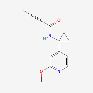 molecular formula C13H14N2O2 B2634625 N-[1-(2-Methoxypyridin-4-yl)cyclopropyl]but-2-ynamide CAS No. 2411277-95-5