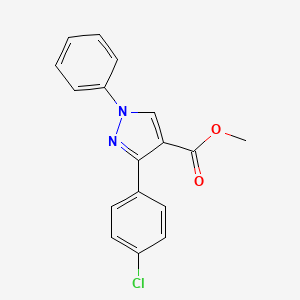 molecular formula C17H13ClN2O2 B2634634 methyl 3-(4-chlorophenyl)-1-phenyl-1H-pyrazole-4-carboxylate CAS No. 376352-37-3