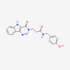 molecular formula C21H20N4O3 B2634647 N-[(4-methoxyphenyl)methyl]-3-{4-oxo-3H,4H,5H-pyrimido[5,4-b]indol-3-yl}propanamide CAS No. 1105200-91-6