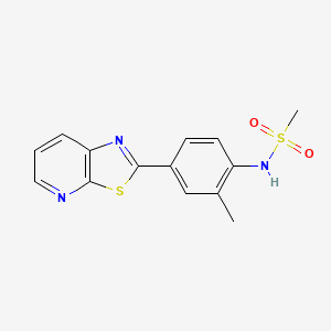 molecular formula C14H13N3O2S2 B2634664 N-(2-methyl-4-(thiazolo[5,4-b]pyridin-2-yl)phenyl)methanesulfonamide CAS No. 912624-37-4