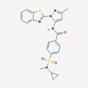 molecular formula C22H21N5O3S2 B2634667 N-(1-(benzo[d]thiazol-2-yl)-3-methyl-1H-pyrazol-5-yl)-4-(N-cyclopropyl-N-methylsulfamoyl)benzamide CAS No. 1172964-66-7