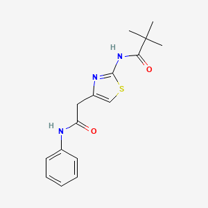 molecular formula C16H19N3O2S B2634734 N-(4-(2-oxo-2-(phenylamino)ethyl)thiazol-2-yl)pivalamide CAS No. 69186-39-6