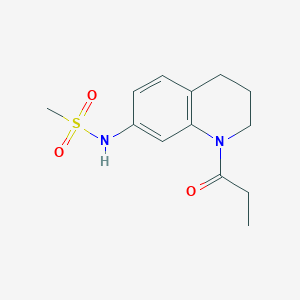 molecular formula C13H18N2O3S B2634790 N-(1-propanoyl-1,2,3,4-tetrahydroquinolin-7-yl)methanesulfonamide CAS No. 946297-79-6
