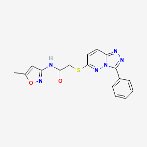 molecular formula C17H14N6O2S B2634791 N-(5-methylisoxazol-3-yl)-2-((3-phenyl-[1,2,4]triazolo[4,3-b]pyridazin-6-yl)thio)acetamide CAS No. 852372-81-7