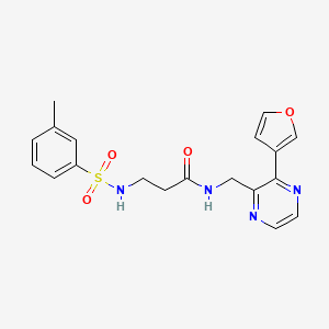 molecular formula C19H20N4O4S B2634827 N-((3-(furan-3-yl)pyrazin-2-yl)methyl)-3-(3-methylphenylsulfonamido)propanamide CAS No. 2034423-10-2