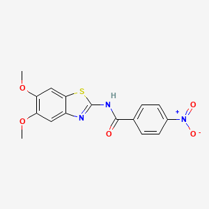 molecular formula C16H13N3O5S B2634887 N-(5,6-dimethoxy-1,3-benzothiazol-2-yl)-4-nitrobenzamide CAS No. 905662-55-7