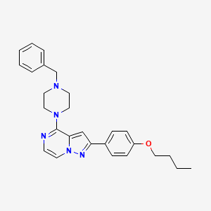 molecular formula C27H31N5O B2634890 1-benzyl-4-[2-(4-butoxyphenyl)pyrazolo[1,5-a]pyrazin-4-yl]piperazine CAS No. 1111292-05-7