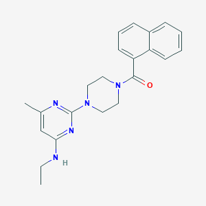 molecular formula C22H25N5O B2634917 N-ethyl-6-methyl-2-[4-(naphthalene-1-carbonyl)piperazin-1-yl]pyrimidin-4-amine CAS No. 923107-93-1