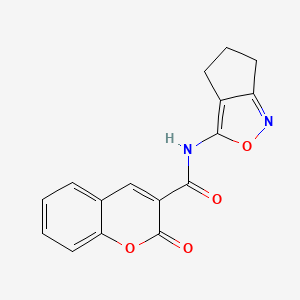 molecular formula C16H12N2O4 B2634920 N-(5,6-dihydro-4H-cyclopenta[c]isoxazol-3-yl)-2-oxo-2H-chromene-3-carboxamide CAS No. 941925-31-1