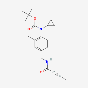 molecular formula C20H26N2O3 B2634976 Tert-butyl N-[4-[(but-2-ynoylamino)methyl]-2-methylphenyl]-N-cyclopropylcarbamate CAS No. 2411261-74-8