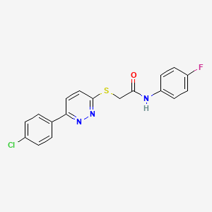 2-[6-(4-chlorophenyl)pyridazin-3-yl]sulfanyl-N-(4-fluorophenyl)acetamide