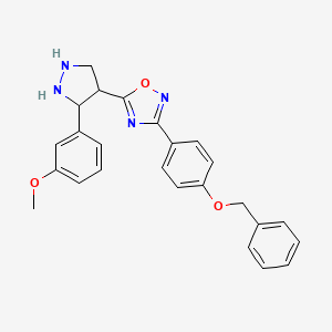 5-[3-(3-Methoxyphenyl)pyrazolidin-4-yl]-3-(4-phenylmethoxyphenyl)-1,2,4-oxadiazole