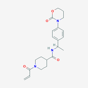 N-[1-[4-(2-Oxo-1,3-oxazinan-3-yl)phenyl]ethyl]-1-prop-2-enoylpiperidine-4-carboxamide