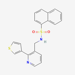molecular formula C20H16N2O2S2 B2634994 N-((2-(thiophen-3-yl)pyridin-3-yl)methyl)naphthalene-1-sulfonamide CAS No. 2034345-72-5