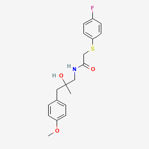 2-((4-fluorophenyl)thio)-N-(2-hydroxy-3-(4-methoxyphenyl)-2-methylpropyl)acetamide