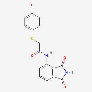 molecular formula C16H11FN2O3S B2635001 N-(1,3-dioxo-2,3-dihydro-1H-isoindol-4-yl)-2-[(4-fluorophenyl)sulfanyl]acetamide CAS No. 896344-05-1
