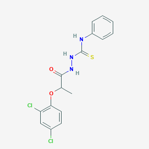 molecular formula C16H15Cl2N3O2S B2635011 2-[2-(2,4-dichlorophenoxy)propanoyl]-N-phenyl-1-hydrazinecarbothioamide CAS No. 356526-30-2