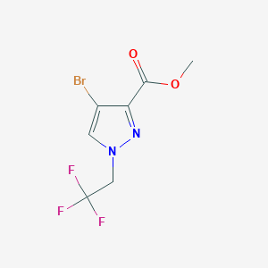 molecular formula C7H6BrF3N2O2 B2635044 methyl 4-bromo-1-(2,2,2-trifluoroethyl)-1H-pyrazole-3-carboxylate CAS No. 1823403-85-5