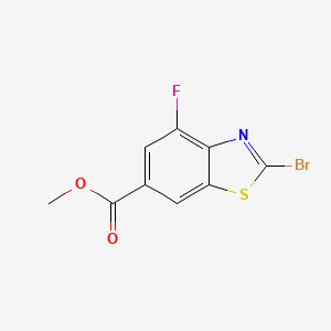 molecular formula C9H5BrFNO2S B2635052 Methyl 2-bromo-4-fluorobenzo[d]thiazole-6-carboxylate 