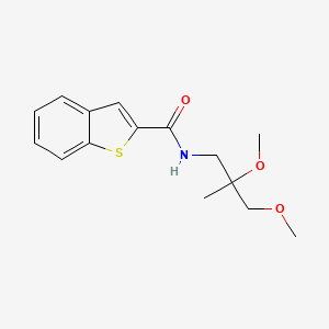 molecular formula C15H19NO3S B2635071 N-(2,3-dimethoxy-2-methylpropyl)-1-benzothiophene-2-carboxamide CAS No. 2034540-48-0