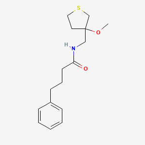 molecular formula C16H23NO2S B2635096 N-[(3-METHOXYTHIOLAN-3-YL)METHYL]-4-PHENYLBUTANAMIDE CAS No. 1448054-24-7