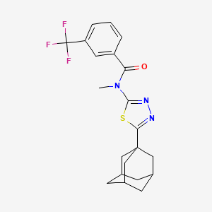 molecular formula C21H22F3N3OS B2635102 N-[5-(adamantan-1-yl)-1,3,4-thiadiazol-2-yl]-N-methyl-3-(trifluoromethyl)benzamide CAS No. 392321-19-6