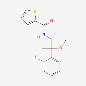 molecular formula C15H16FNO2S B2635120 N-[2-(2-Fluorophenyl)-2-methoxypropyl]thiophene-2-carboxamide CAS No. 1796950-48-5