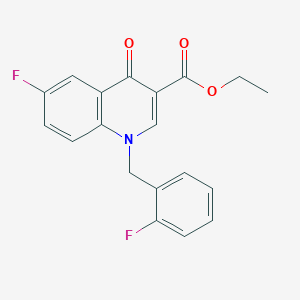 molecular formula C19H15F2NO3 B2635147 Ethyl 6-fluoro-1-[(2-fluorophenyl)methyl]-4-oxoquinoline-3-carboxylate CAS No. 931744-08-0