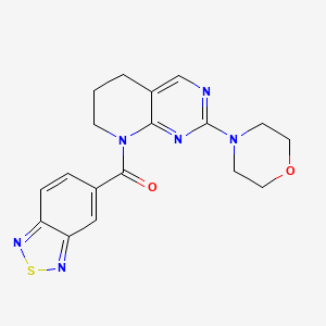 molecular formula C18H18N6O2S B2635151 5-[2-(morpholin-4-yl)-5H,6H,7H,8H-pyrido[2,3-d]pyrimidine-8-carbonyl]-2,1,3-benzothiadiazole CAS No. 2191214-35-2
