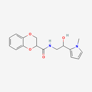 molecular formula C16H18N2O4 B2635161 N-[2-hydroxy-2-(1-methyl-1H-pyrrol-2-yl)ethyl]-2,3-dihydro-1,4-benzodioxine-2-carboxamide CAS No. 1396867-66-5