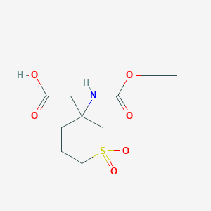 2-[3-[(2-Methylpropan-2-yl)oxycarbonylamino]-1,1-dioxothian-3-yl]acetic acid