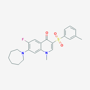 7-(azepan-1-yl)-6-fluoro-1-methyl-3-(m-tolylsulfonyl)quinolin-4(1H)-one
