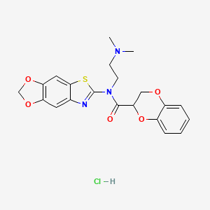 N-([1,3]dioxolo[4',5':4,5]benzo[1,2-d]thiazol-6-yl)-N-(2-(dimethylamino)ethyl)-2,3-dihydrobenzo[b][1,4]dioxine-2-carboxamide hydrochloride