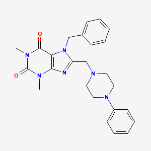 7-Benzyl-1,3-dimethyl-8-[(4-phenylpiperazin-1-yl)methyl]purine-2,6-dione