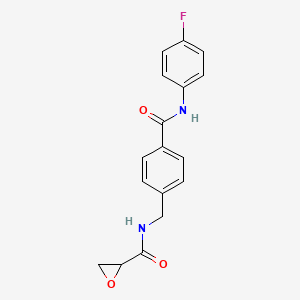 molecular formula C17H15FN2O3 B2635271 N-({4-[(4-fluorophenyl)carbamoyl]phenyl}methyl)oxirane-2-carboxamide CAS No. 2411269-57-1