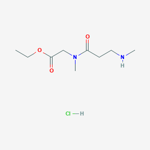 molecular formula C9H19ClN2O3 B2635291 Ethyl 2-[methyl-[3-(methylamino)propanoyl]amino]acetate;hydrochloride CAS No. 2580250-02-6