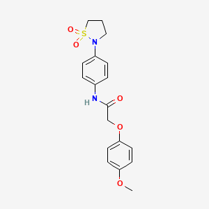molecular formula C18H20N2O5S B2635310 N-(4-(1,1-dioxidoisothiazolidin-2-yl)phenyl)-2-(4-methoxyphenoxy)acetamide CAS No. 951485-03-3