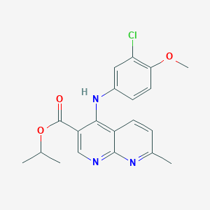 molecular formula C20H20ClN3O3 B2635335 Propan-2-yl 4-[(3-chloro-4-methoxyphenyl)amino]-7-methyl-1,8-naphthyridine-3-carboxylate CAS No. 1251616-19-9
