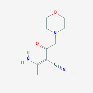molecular formula C10H15N3O2 B2635356 3-AMINO-2-[2-(MORPHOLIN-4-YL)ACETYL]BUT-2-ENENITRILE CAS No. 464891-08-5