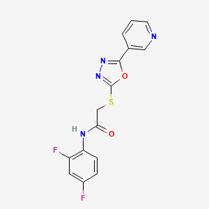 molecular formula C15H10F2N4O2S B2635364 N-(2,4-difluorophenyl)-2-{[5-(pyridin-3-yl)-1,3,4-oxadiazol-2-yl]sulfanyl}acetamide CAS No. 899738-66-0