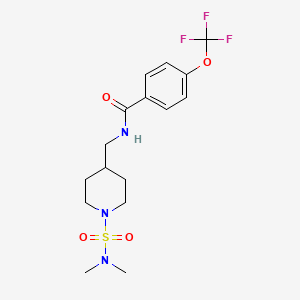 molecular formula C16H22F3N3O4S B2635382 N-{[1-(dimethylsulfamoyl)piperidin-4-yl]methyl}-4-(trifluoromethoxy)benzamide CAS No. 2034356-64-2