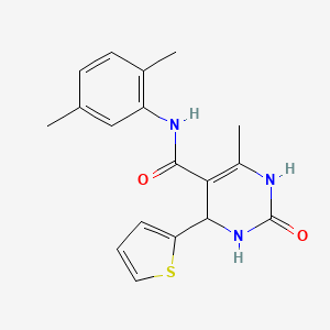 molecular formula C18H19N3O2S B2635395 N-(2,5-dimethylphenyl)-6-methyl-2-oxo-4-(thiophen-2-yl)-1,2,3,4-tetrahydropyrimidine-5-carboxamide CAS No. 537680-49-2