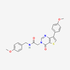 molecular formula C23H21N3O4S B2635396 N-(4-methoxybenzyl)-2-[7-(4-methoxyphenyl)-4-oxothieno[3,2-d]pyrimidin-3(4H)-yl]acetamide CAS No. 1207018-03-8