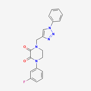 1-(3-fluorophenyl)-4-[(1-phenyl-1H-1,2,3-triazol-4-yl)methyl]-1,2,3,4-tetrahydropyrazine-2,3-dione