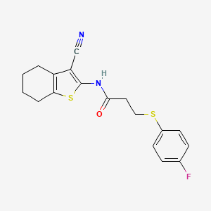 N-(3-cyano-4,5,6,7-tetrahydrobenzo[b]thiophen-2-yl)-3-((4-fluorophenyl)thio)propanamide