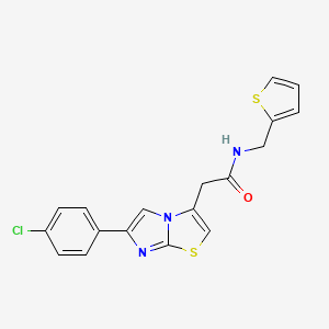 2-[6-(4-chlorophenyl)imidazo[2,1-b][1,3]thiazol-3-yl]-N-(thiophen-2-ylmethyl)acetamide