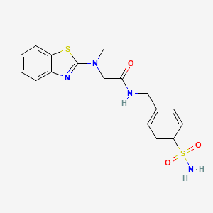 2-(benzo[d]thiazol-2-yl(methyl)amino)-N-(4-sulfamoylbenzyl)acetamide