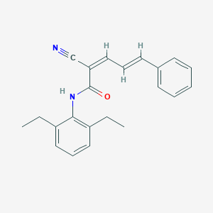 molecular formula C22H22N2O B2635427 (2Z,4E)-2-Cyano-N-(2,6-diethylphenyl)-5-phenylpenta-2,4-dienamide CAS No. 733044-11-6