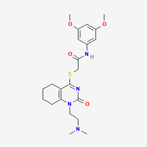molecular formula C22H30N4O4S B2635429 N-(3,5-dimethoxyphenyl)-2-((1-(2-(dimethylamino)ethyl)-2-oxo-1,2,5,6,7,8-hexahydroquinazolin-4-yl)thio)acetamide CAS No. 941872-69-1