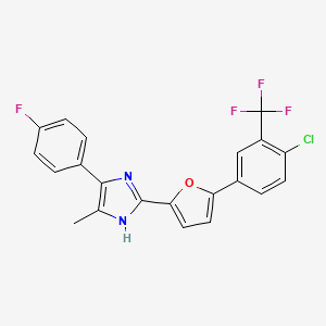 2-[5-[4-Chloro-3-(trifluoromethyl)phenyl]furan-2-yl]-4-(4-fluorophenyl)-5-methyl-1H-imidazole